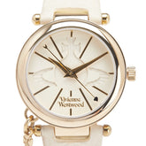 ヴィヴィアンウエストウッド オーブ 腕時計 クオーツ ベージュ文字盤 ステンレススチール レザー レディース Vivienne Westwood 【中古】
